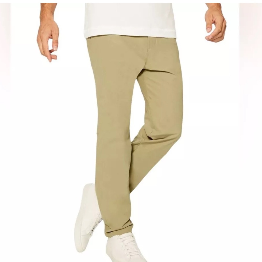 Lululemon Commission Pants Slim Fit Mens Sz 30x27 Warpstreme ABC Tan Sand Golf